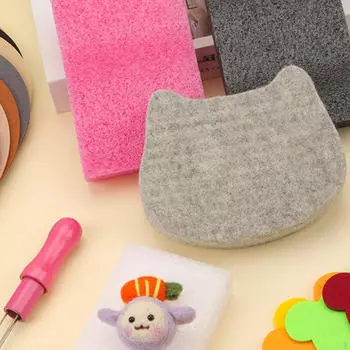 Коврик для валяния из игл 3D, симпатичные фигурные детали, толстый и прочный игольчатый коврик 15x11.6x3cm