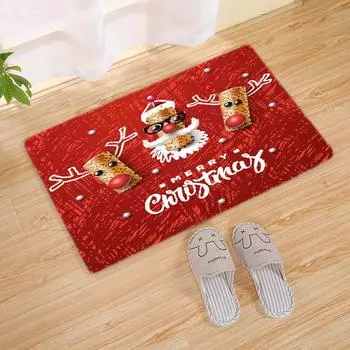 Коврик для ванной 40x60 см, нескользящий коврик для ванной комнаты, туалет, рождественская тема, замшевые коврики, впитывающий коврик, кухонный туалет, пол, декор 400MMx600MM