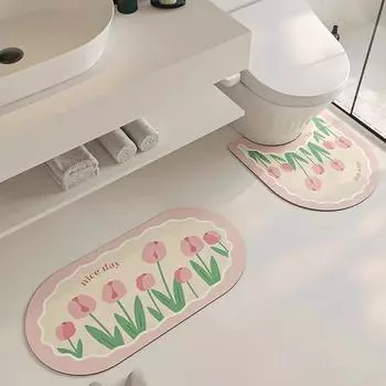 Коврик для ванной «Букет» с противоскользящим эффектом, мягкий, комфортный, боковой коврик для ванной, ковер для ванной, домашний декор, суперабсорбирующий, однотонный, напольный коврик для кухни