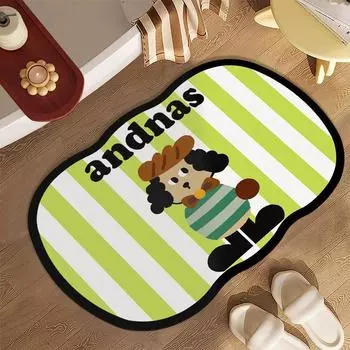 Коврик для ванной Dialgae Mud с полосатым рисунком в стиле ретро, мягкий, нескользящий, впитывающий, быстросохнущий, коврик для двери в душ 40 * 60 (soft diatom mud)