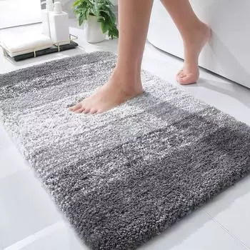Коврик для ванной HAPIHAPPY 51x76, нескользящий, плюшевый, ворсистый, мягкий и впитывающий, коврик для ванной из микрофибры, машинная стирка, сушка 41X61
