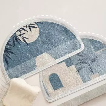 Коврик для ванной INS, имитация кашемира, полукруглый коврик для ванной, противоскользящая подкладка для ног, мягкий коврик для ванной, коврик для душа, входная дверь 40X60cm
