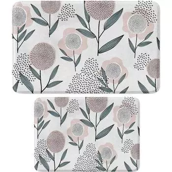 Коврик для ванной из 2 комплектов, нескользящее основание, машинная стирка, коврик для ванной