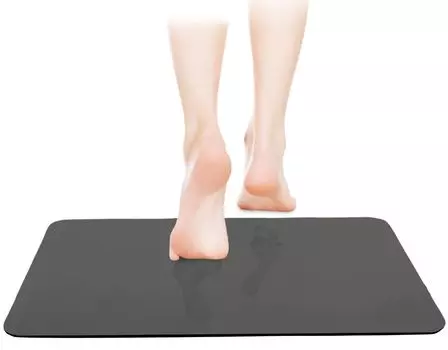 Коврик для ванной из диатомита быстросохнущий мягкий с антибактериальными ионами серебра 80 см x mat, земля, сушка, Япония, (темно-серый, 40см) темно-серого