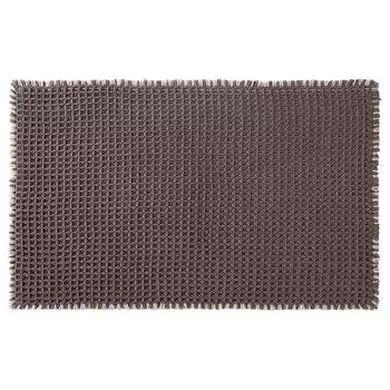 Коврик для ванной из пены с эффектом памяти, вафельная текстура, отделка кисточками, высокоабсорбирующий, быстросохнущий пол S коричневый