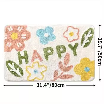 Коврик для ванной комнаты, 1 шт., очень мягкий впитывающий коврик премиум-класса для ванной, нескользящий удобный коврик для ванной, ковер с цветочным рисунком для ванны, душа, ванной комнаты 40*60