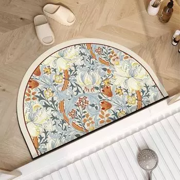 Коврик для ванной комнаты Американский мягкий диатомовый грязепоглощающий коврик для ног Противоскользящий коврик для двери ванной комнаты для унитаза Полукруглый коврик для ванной комнаты 40 * 60CM