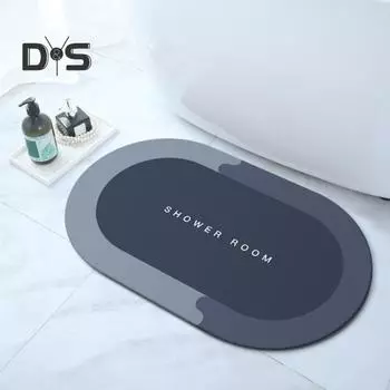 Коврик для ванной комнаты Быстро впитывающий Быстросохнущий Нескользящая подложка с дезодорантом против пятен Многоцелевой Коврик для ванной Душ Раковина Кухня серебряный серый