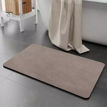 Коврик для ванной комнаты Быстро впитывающий Быстросохнущий Диатомовая грязь Противоскользящий Однотонный Легко моющийся Многоцелевой Коврик для ванной Душ Раковина Кухня 40x60cm фиолетовый