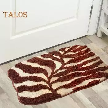 Коврик для ванной комнаты Быстро впитывающий Быстросохнущий Коврик для ванной Противоскользящий Контрастный цвет 3D Растительный узор Гостиничный коврик Многоцелевой Спальня Раковина Кухонный Ковер 40x60cm зелёный