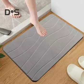 Коврик для ванной комнаты Быстро впитывающий Быстросохнущий Диатомовая грязь Противоскользящий коврик для входа Легко моется Многоцелевой коврик для ванной Душ Раковина Кухня 40x60cm белый