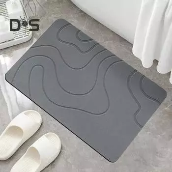 Коврик для ванной комнаты Быстро впитывающий Быстросохнущий Диатомовая грязь Противоскользящий коврик для входа Не требует стирки Многоцелевой коврик для ванной Душ Раковина для кухни 80 серый