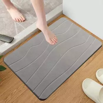 Коврик для ванной комнаты Быстро впитывающий Быстросохнущий Диатомовая грязь Противоскользящий коврик для входа Легко моется Многоцелевой коврик для ванной Душ Раковина Кухня 40x60cm белый