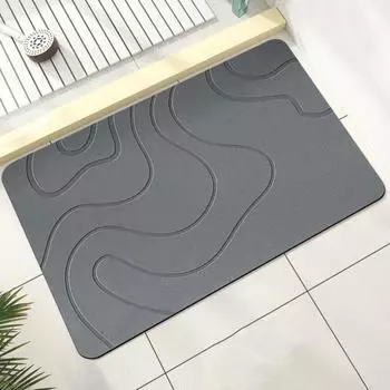 Коврик для ванной комнаты Быстро впитывающий Быстросохнущий Диатомовая грязь Противоскользящий коврик для входа Не требует стирки Многоцелевой коврик для ванной Душ Раковина для кухни 80 серый