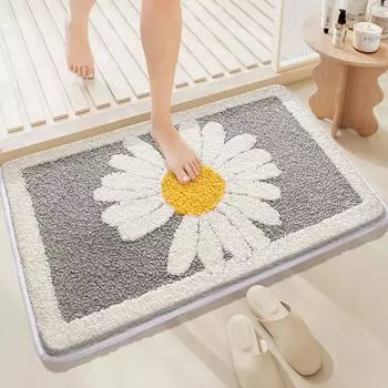 Коврик для ванной комнаты Daisies Household Flocking, прочный, впитывающий воду, утолщенный, нескользящий, коврик для ванной комнаты 40*60cm