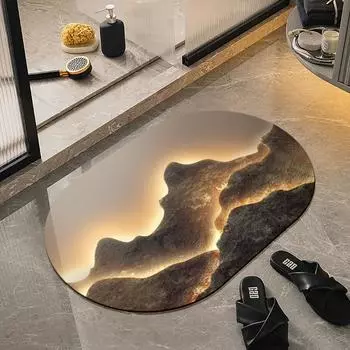 Коврик для ванной комнаты Diatom Mud Light Luxury Быстросохнущий туалетный коврик для двери, нескользящий, впитывающий, легко сохнет, не требует чистки, коврик для ног 40 * 60CM
