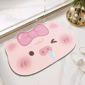 Коврик для ванной комнаты Diatom Mud нескользящий грязный легкий в уходе мультяшный милый впитывающий быстросохнущий износостойкий коврик для ванной комнаты 40*60cm