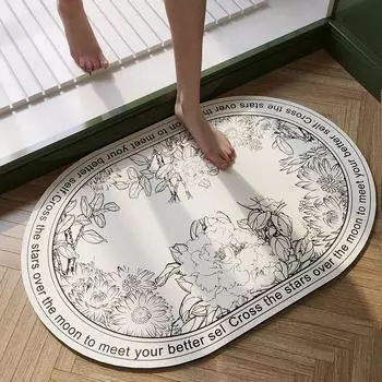 Коврик для ванной комнаты Diatom Mud Soft, нескользящий коврик для туалета, коврик для ступеньки в туалете, впитывающий, быстросохнущий, легко чистящийся ковер 4060CM