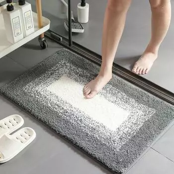 Коврик для ванной комнаты Gradient Cashmere Thickening Mat для ванной, нескользящие ковры для умывальника, коврик для пола в ванной, коврик для двери в душевую, пена с эффектом памяти, 3D-подложка 400mm*600mm серый