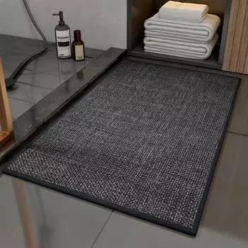 Коврик для ванной комнаты, грязеотталкивающий, износостойкий, нескользящий, атмосферостойкий, без запаха, ковер, ковер для входа через заднюю дверь S светло-серый