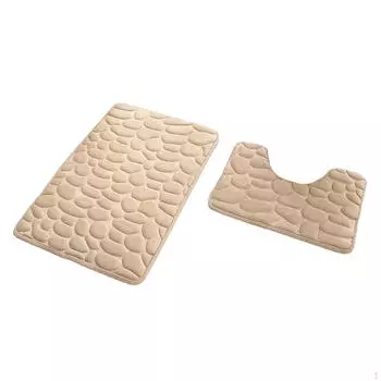 Коврик для ванной комнаты и душа, нескользящий пол бежевый