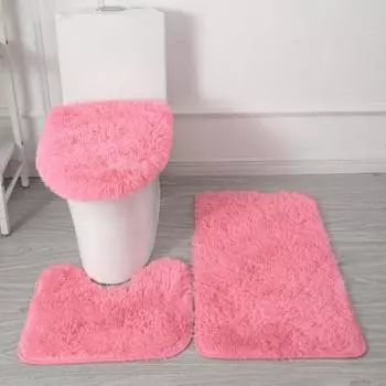 Коврик для ванной комнаты из 3 предметов, набор ковриков для ванной, ультра мягкий, не скользит, быстро сохнет, впитывает влагу, впитывает кожу, роскошный набор ковриков для душа и ванной красный