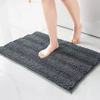 Коврик для ванной комнаты из шенилла, прочный впитывающий коврик для двери в ванную комнату, нескользящий грязный ковер, коврик для туалета 40*60cm