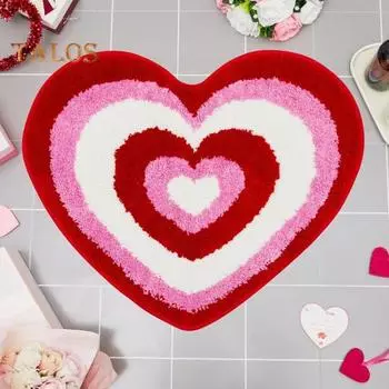 Коврик для ванной комнаты ко Дню святого Валентина, нескользящий коврик для ванной в форме сердца, мягкий моющийся коврик для душа в форме любви, коврик для ванной комнаты 40cm B