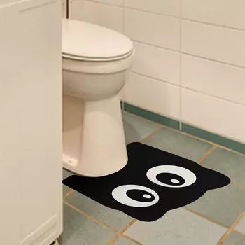 Коврик для ванной комнаты, коврик для двери, туалет, домашний декор, нескользящий ковер, черный кот для душа