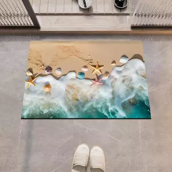 Коврик для ванной комнаты Коврик для ванной Впитывающие коврики для ног Нескользящие Быстросохнущие коврики для душа Коврик для унитаза Коврик для двери Моющийся 40cmx60cm