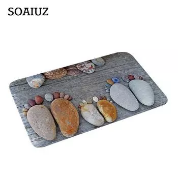 Коврик для ванной комнаты, коврик для ванной, нескользящий, впитывающий, коврик для двери в ванную, мягкий, коралловый, бархатный, офсетная печать, аксессуары для ванной комнаты, коврик