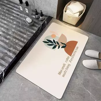 Коврик для ванной комнаты, мягкий, диатомовый, грязепоглощающий коврик, нескользящий, быстросохнущий коврик, коврик для двери туалета, домашний ковер 40 * 60cm [Diatom mud]