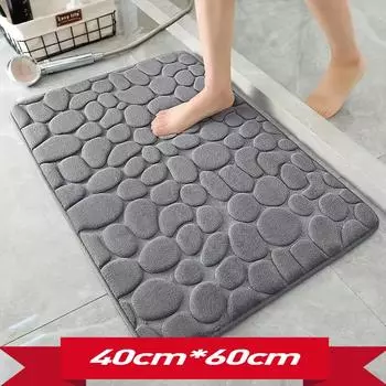 Коврик для ванной комнаты, нескользящие ковры в умывальник, боковой коврик для ванной, коврик для двери в душевую, пена с эффектом памяти, 3D-подкладка 40cm*60cm серый