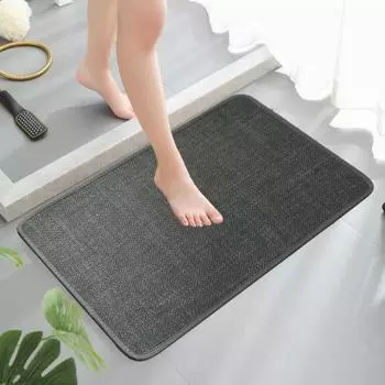 Коврик для ванной комнаты Нескользящий Быстросохнущий Легко моется Мягкий Впитывающий Коврик для душа Ванные комнаты Кухни Прачечные Принадлежности 40x60cm чёрный