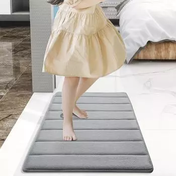 Коврик для ванной комнаты, однотонный, впитывающий, без запаха, отличный противоударный, нескользящий, предотвращает скольжение воды, полоса серый