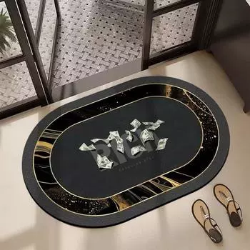 Коврик для ванной комнаты овальный, влагопоглощающий и грязеотталкивающий, коврик для ног в ванной комнате, мягкий противоскользящий коврик для ног с диатомовой грязью 40*60cm