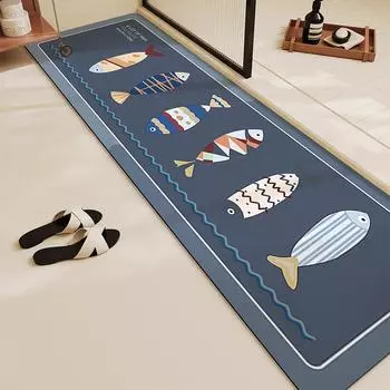 Коврик для ванной комнаты, прочный, впитывающий, нескользящий, бытовой, быстросохнущий, грязный и простой в уходе коврик для ног, коврик из диатомовой грязи 40 * 60cm