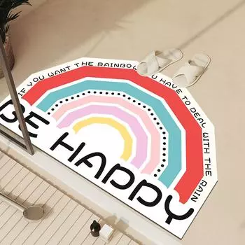 Коврик для ванной комнаты Rainbow, коврики для ног, противоскользящий коврик для душа и ванной, суперабсорбирующий, быстросохнущий, коврик для пола, коврик для унитаза, моющийся 40cmx60cm