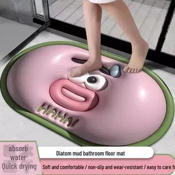 Коврик для ванной комнаты с 3D-диатомовой грязью - впитывающий, быстросохнущий, моющийся, напечатанный коврик для дверей ванной комнаты 40x60 cm Diatomaceous Earth 2.5