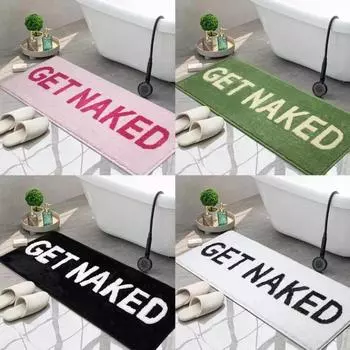 Коврик для ванной комнаты с буквами, нескользящий коврик для двери туалета, коврик для ног белый