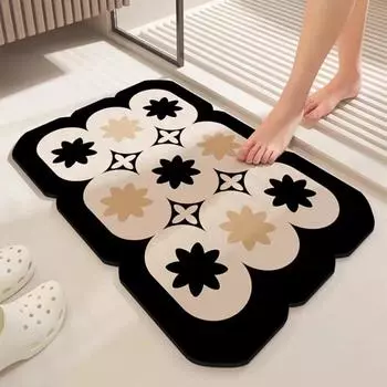 Коврик для ванной комнаты с диатомовой грязью, нескользящий коврик, впитывающий коврик для ног в туалете, противоскользящий коврик для двери в душевую кабину 40 * 60cm