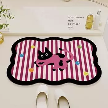 Коврик для ванной комнаты с диатомовой грязью, быстросохнущий, противоскользящий, для ног, грязеотталкивающий, износостойкий, напольный коврик для туалета 50 * 80Cm