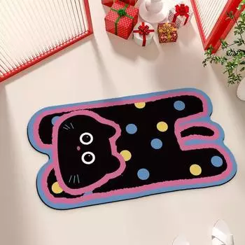 Коврик для ванной комнаты с изображением кота-пони, впитывающий коврик для двери ванной комнаты, быстросохнущий коврик для пола в туалете, противоскользящий коврик для ног, вход в дом 40 * 60CM