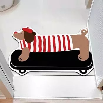 Коврик для ванной комнаты с изображением таксы, впитывающий нескользящий ковер, мягкий диатомовый ил, быстросохнущий, коврик для ног, милый домашний декор, туалет 45x75cm