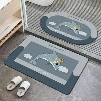 Коврик для ванной комнаты с милым рисунком из диатомовой грязи, впитывающий, быстросохнущий, нескользящий, коврик для унитаза, коврик для ванной комнаты 40*60cm