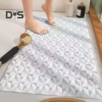 Коврик для ванной комнаты с нескользящими присосками, мягкая на ощупь поверхность, ромбовидный текстурный дизайн, коврик для ванной, устойчивый к пятнам и запахам, коврик для входа на кухню синий