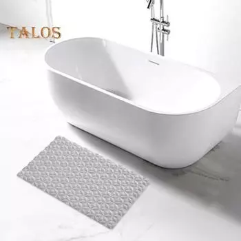 Коврик для ванной комнаты с нескользящими присосками, мягкая на ощупь поверхность, ромбовидный текстурный дизайн, коврик для ванной, устойчивый к пятнам и запахам, коврик для входа на кухню синий