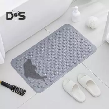 Коврик для ванной комнаты с противоскользящей насадкой и отверстиями для быстрого слива воды. Функция массажа предотвращает скольжение и падение. Очень большая мягкая щетина для душа. M зелёный