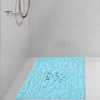 Коврик для ванной комнаты с противоскользящим покрытием, коврик для ванной с присосками, сливными отверстиями, узором с буквами, легко моется, коврик для душа, безопасный для ванной и кухни розовый