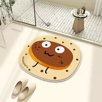 Коврик для ванной комнаты с противоскользящим покрытием, впитывающий коврик, противоударный, имитация кашемира, быстросохнущий, коврик для ног, коврик для туалета и душа, коврик для двери в ванную комнату 40 * 40CM Crystal Fleece